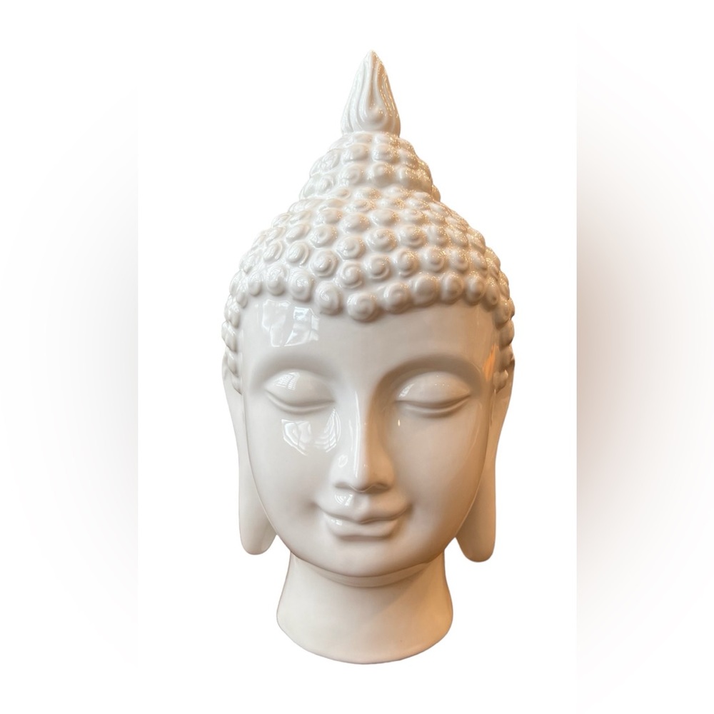 White Ceramic Buddha Head